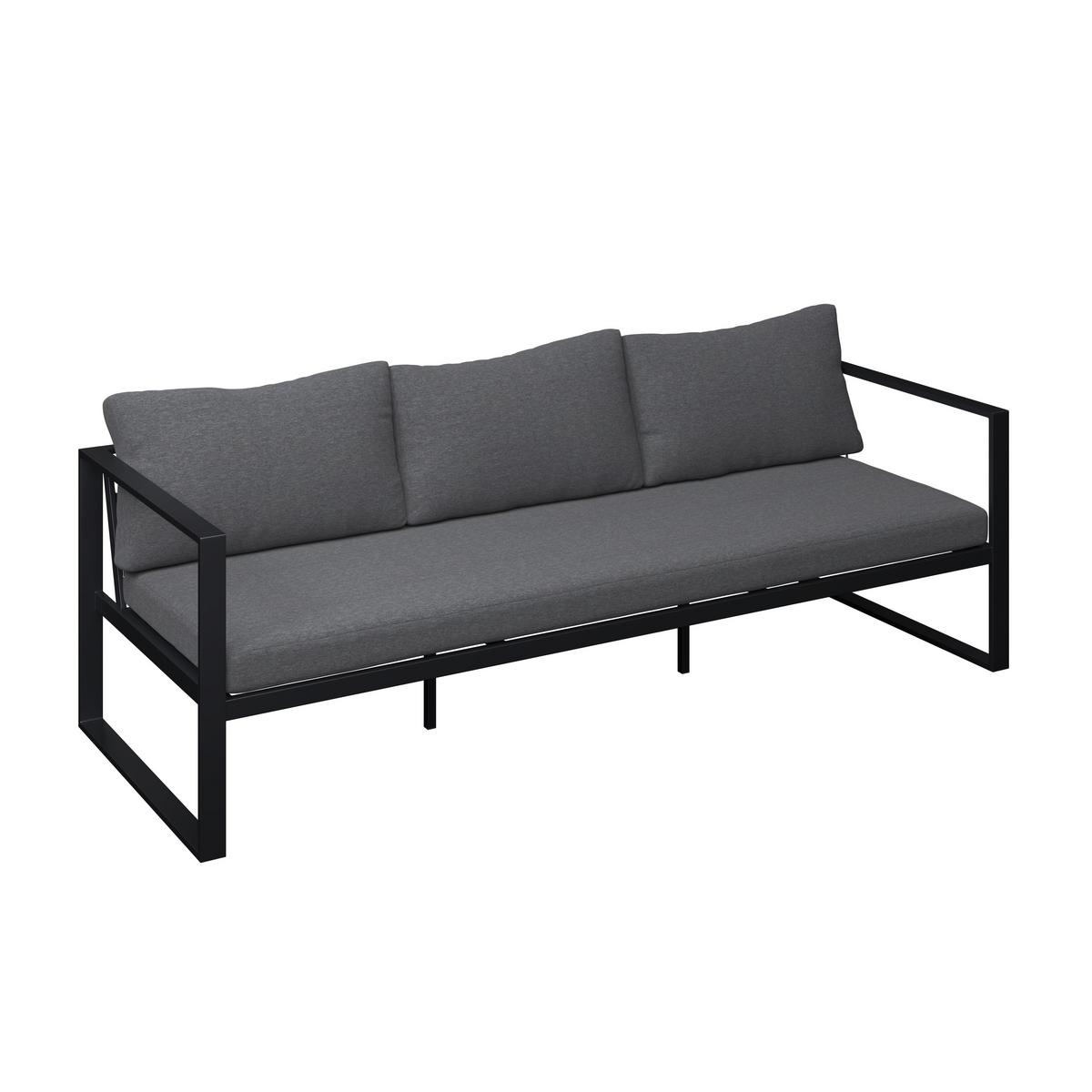 TERASOVÁ SEDACÍ SOUPRAVA AURELIA - antracitová, Moderní, kov/textil - Mömax