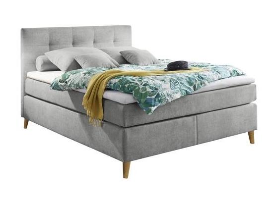 Boxspringbett mit Topper 140x200cm Missouri, Hellgrau - Hellgrau/Kieferfarben, KONVENTIONELL, Holzwerkstoff/Textil (140/200cm) - Carryhome Boxspringbett mit Topper 140x200cm Missouri, Hellgrau - Hellgrau/Kieferfarben, KONVENTIONELL, Holzwerkstoff/Textil (140/200cm) - Carryhome