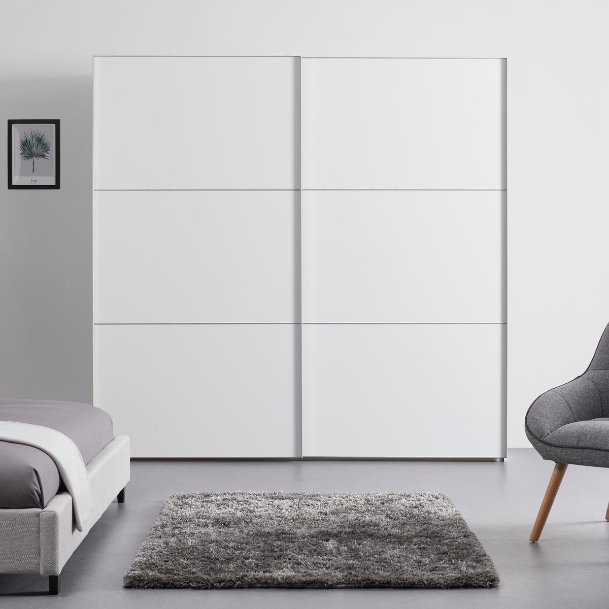 Schwebetürenschrank 225 Cm Includo, Weiß - Weiß, MODERN, Holzwerkstoff (225/222/68cm) - MID.YOU
