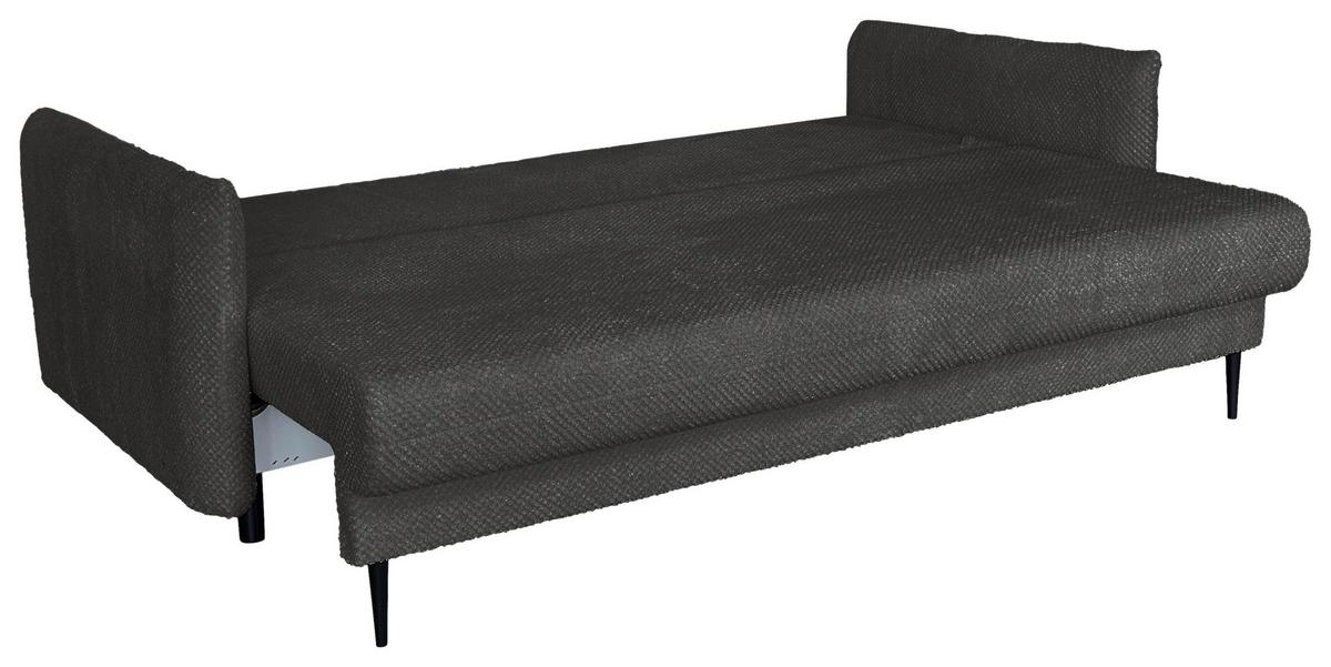 Schlafsofa Mit Bettkasten Rose Dunkelgrau B: 218 Cm - Dunkelgrau/Schwarz, Design, Textil (218/96/102cm) - MID.YOU