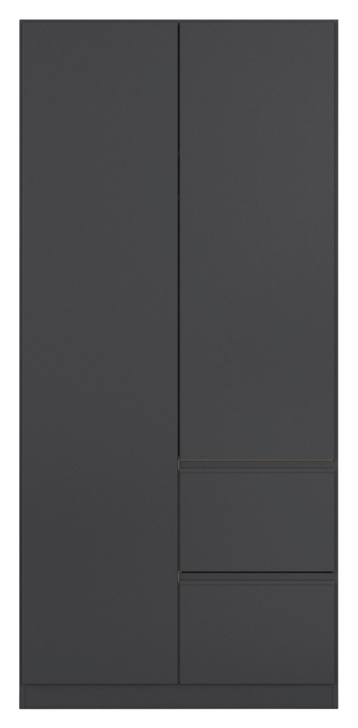Drehtürenschrank Costa Grau B: 91 cm - Grau, MODERN, Holzwerkstoff (91/197/54cm) - Rauch Möbel