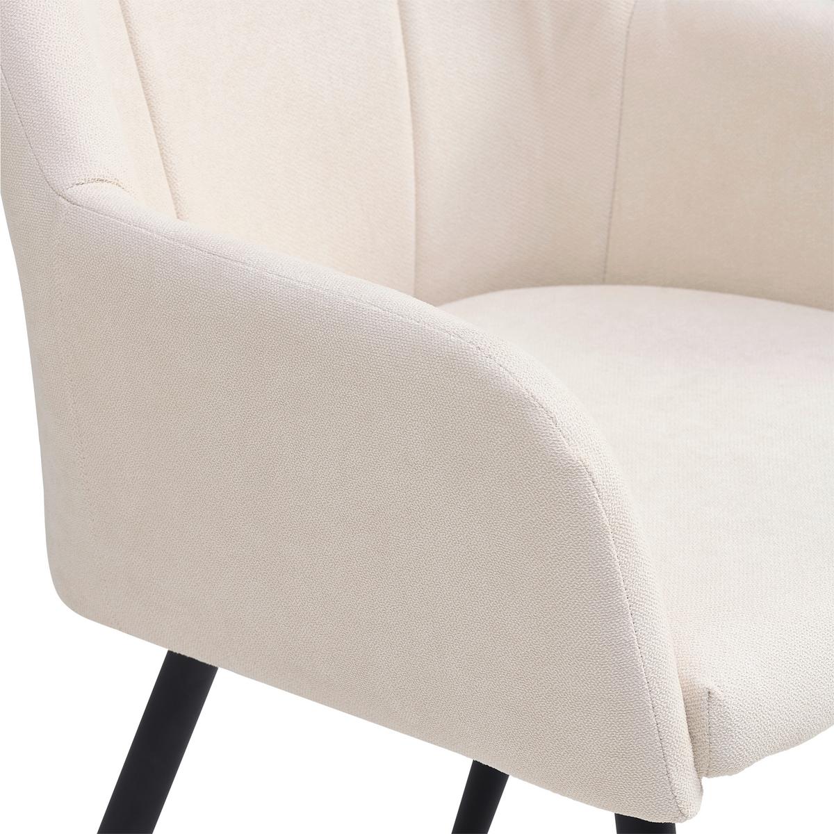 Armlehnstuhl Adelina Schwarz/Beige Gepolstert - Beige/Schwarz, LIFESTYLE, Textil/Metall (58/86/61cm) - MID.YOU