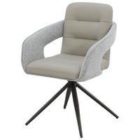 Armlehnstuhl Francesco Taupe B: 61 cm - Hellbraun/Schwarz, MODERN, Textil/Metall (61/87,5/62,5cm) - MID.YOU