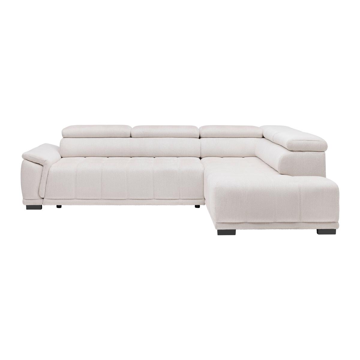 Rohová sedačka GRINALDI, pravá, sivobiela - čierna/sivobiela, Modern, textil/plast (283/106cm) - Premium Living