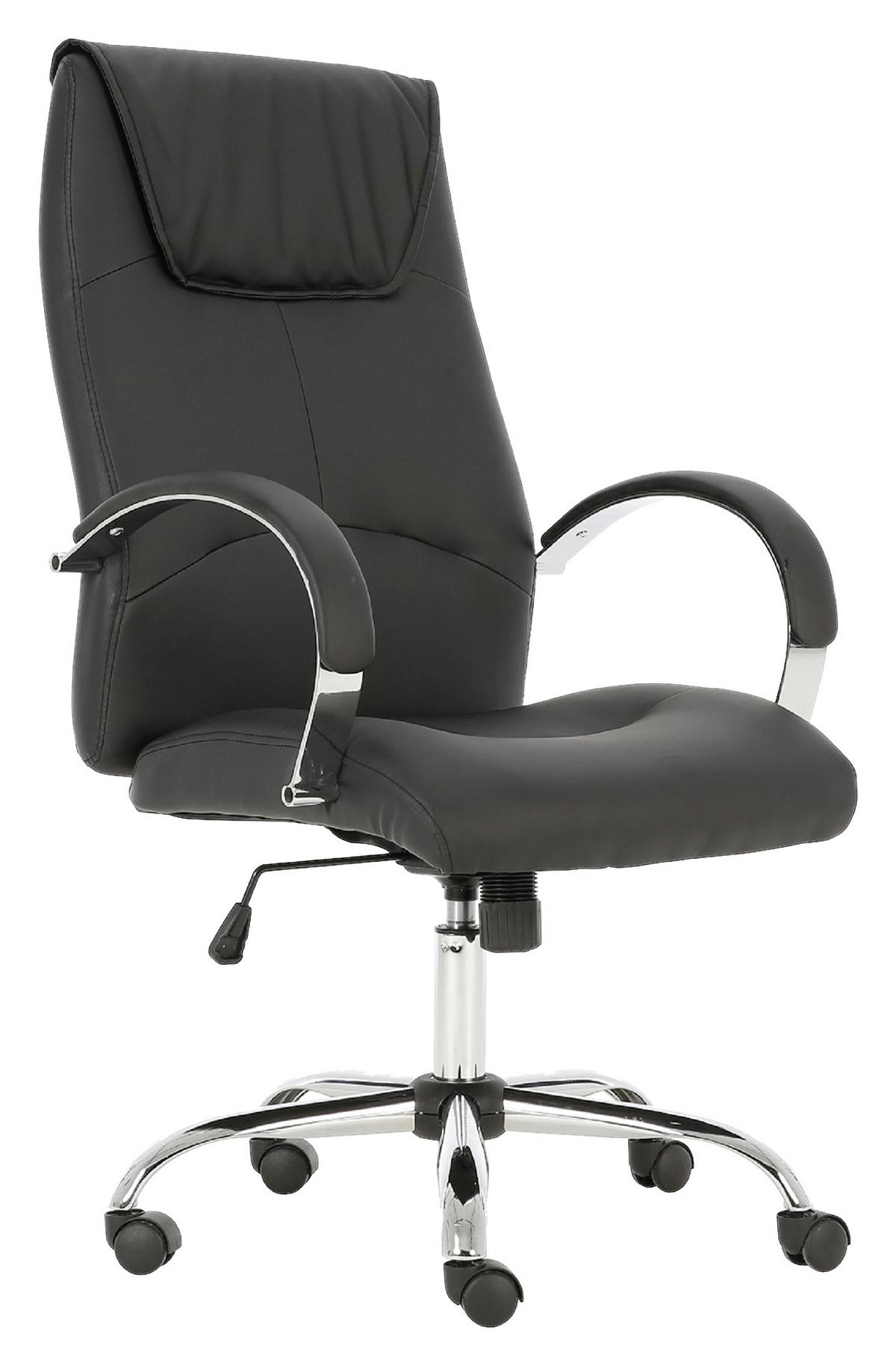 Otočná stolička OTTIMO čierna - čierna/chrómová, Konventionell, kov/textil (50/46-54/51cm) - MID.YOU