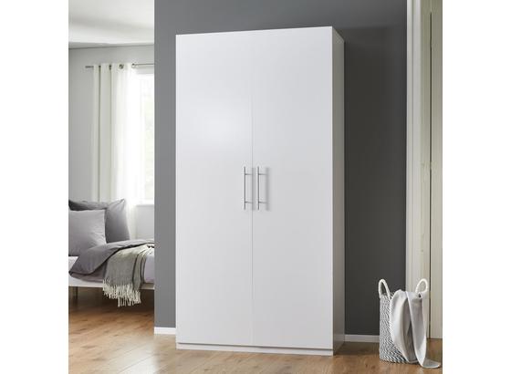 Skriňa Basic - biela, Moderný, kov/drevo (110/220/56cm) - Modern Living Skriňa Basic - biela, Moderný, kov/drevo (110/220/56cm) - Modern Living