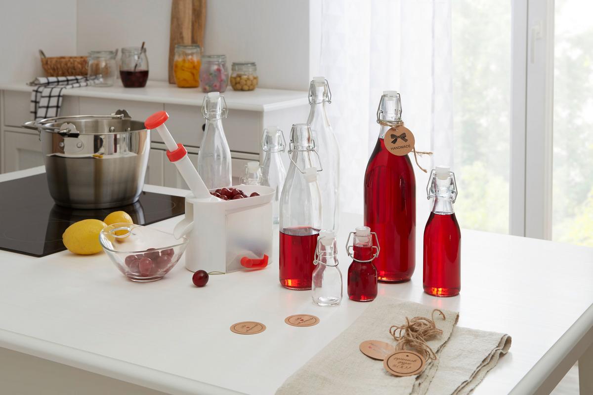 Universalflasche Irinai ca. 1 L mit Bügelverschluss - Klar, KONVENTIONELL, Glas/Metall (8,5/31,5cm) - Luca Bessoni