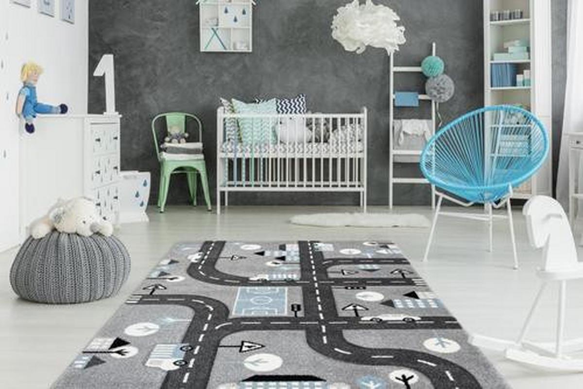 Spielteppich Großstadt Silberfarben Marree 80x150 Cm - Silberfarben, Trend, Kunststoff (80/150cm) - Kayoom