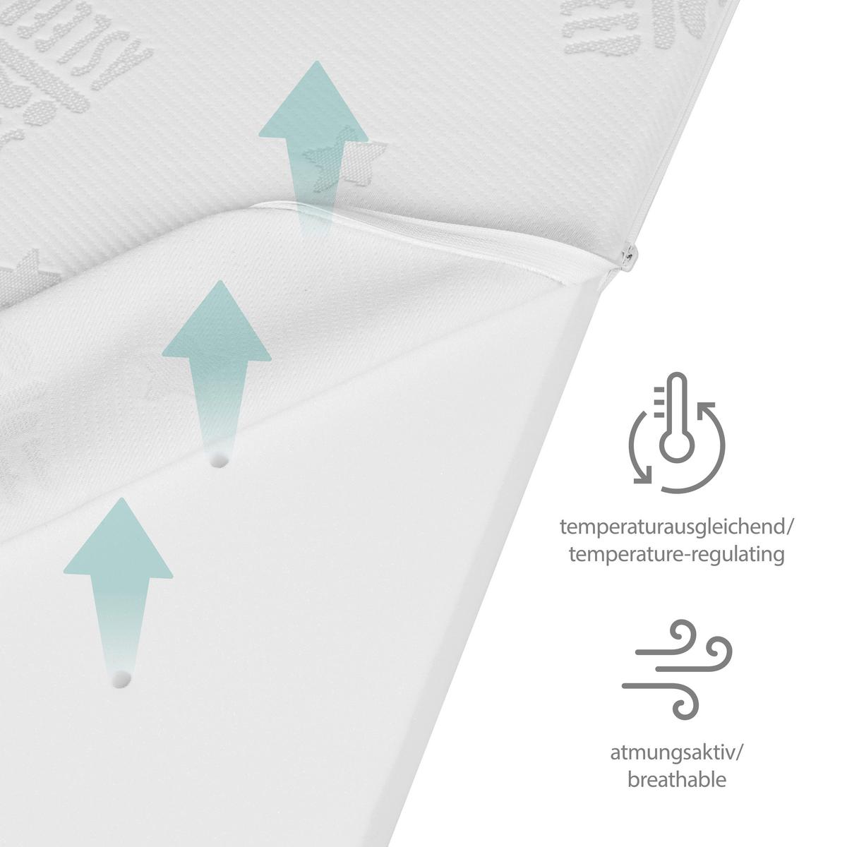 Kindermatratze Comfort Schaumstoffkern Weiß 70x140cm - Weiß, Basics, Textil (70/140cm) - Roba