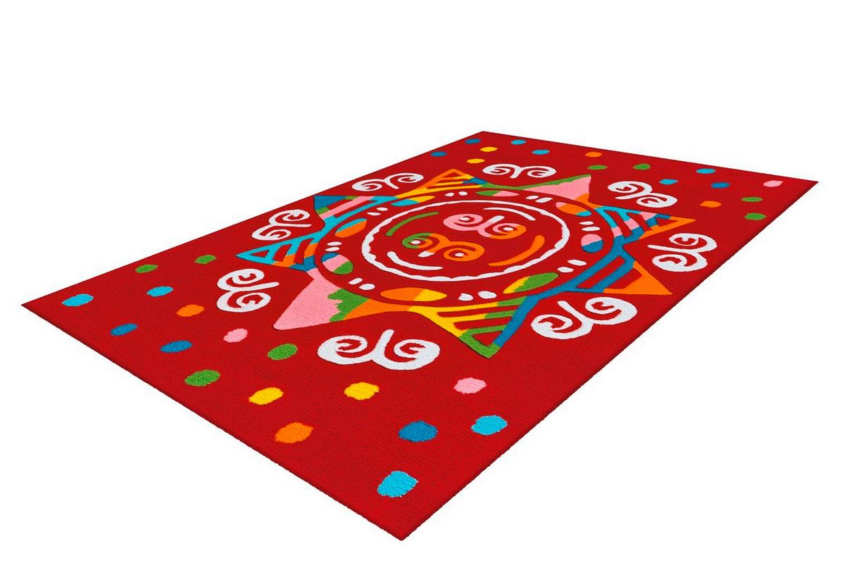 Webteppich Rot Spirit Glow 110x160 cm - Rot, Basics, Textil (110/160cm) - Kayoom