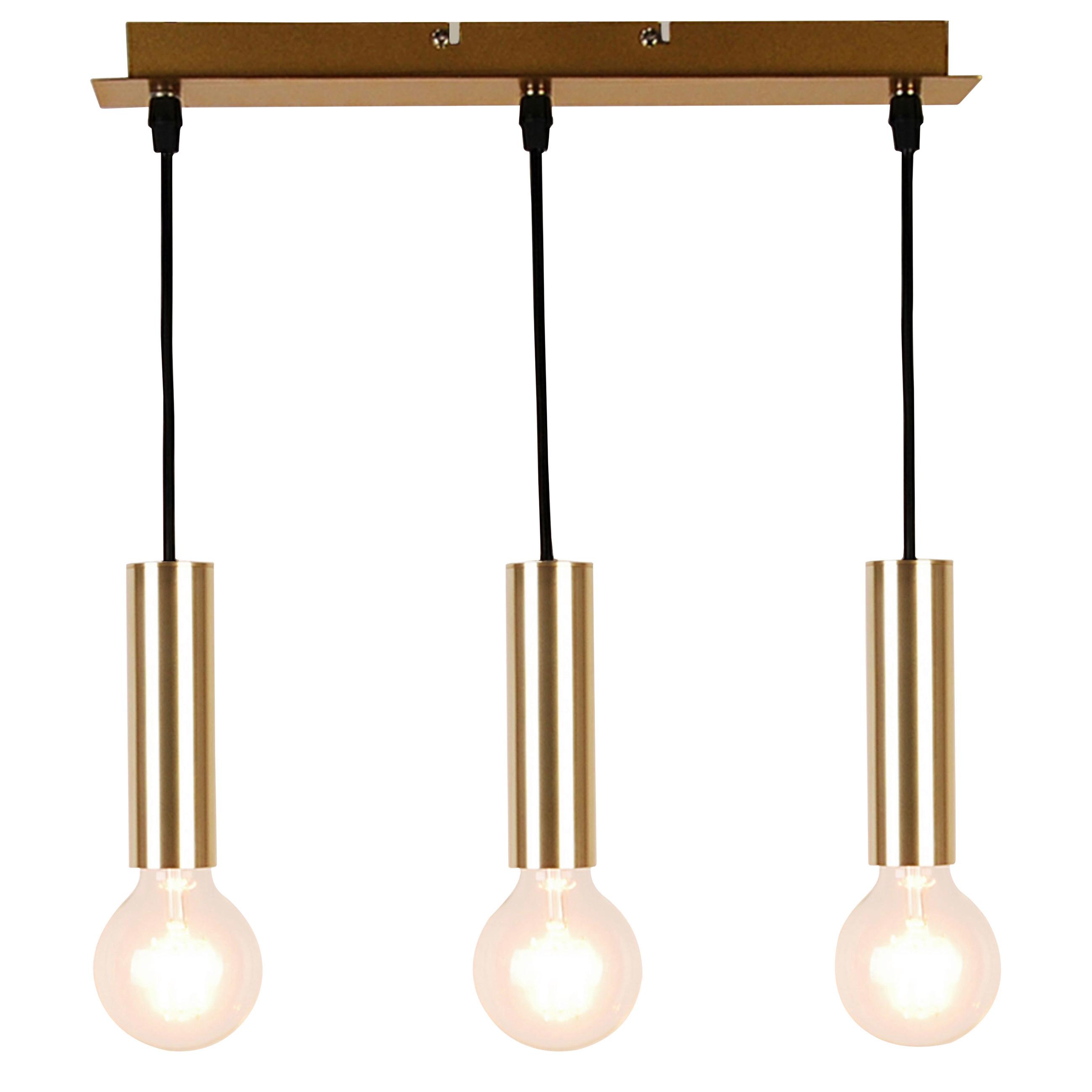 PENDELLEUCHTE 50103035 DALLAS - Goldfarben/Schwarz, Design, Metall (38/7/114.5cm)