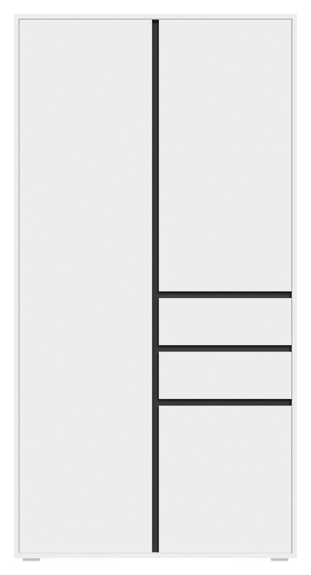DREHTÜRENSCHRANK Falun Weiß B: 100cm - Weiß, MODERN, Holzwerkstoff (100/194/56cm) - MID.YOU