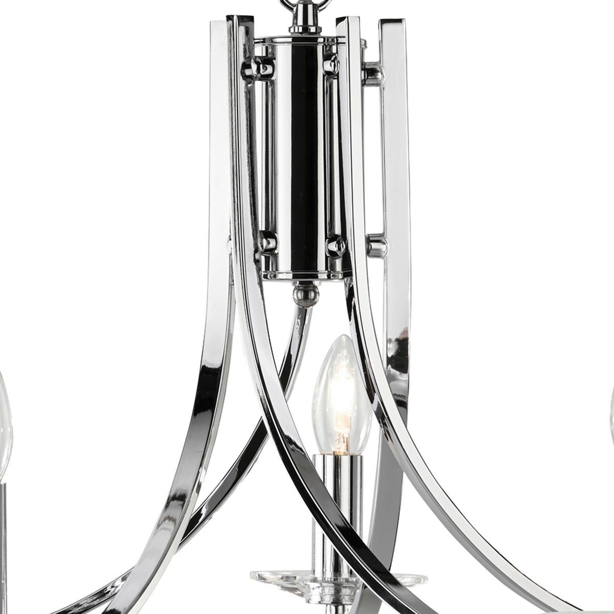 Kronleuchter 4165-5cc Ascona - Chromfarben, KONVENTIONELL, Glas/Metall (62/90cm)