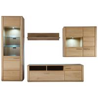 Wohnkombination 4-Tlg. Sena Eichefarben - Eichefarben, Design, Glas/Holz (303/209/51cm) - Livetastic