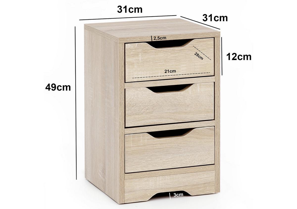 Nočný stolík sonoma dub - farba duba, Modern, kompozitné drevo (31/49/31cm) - MID.YOU