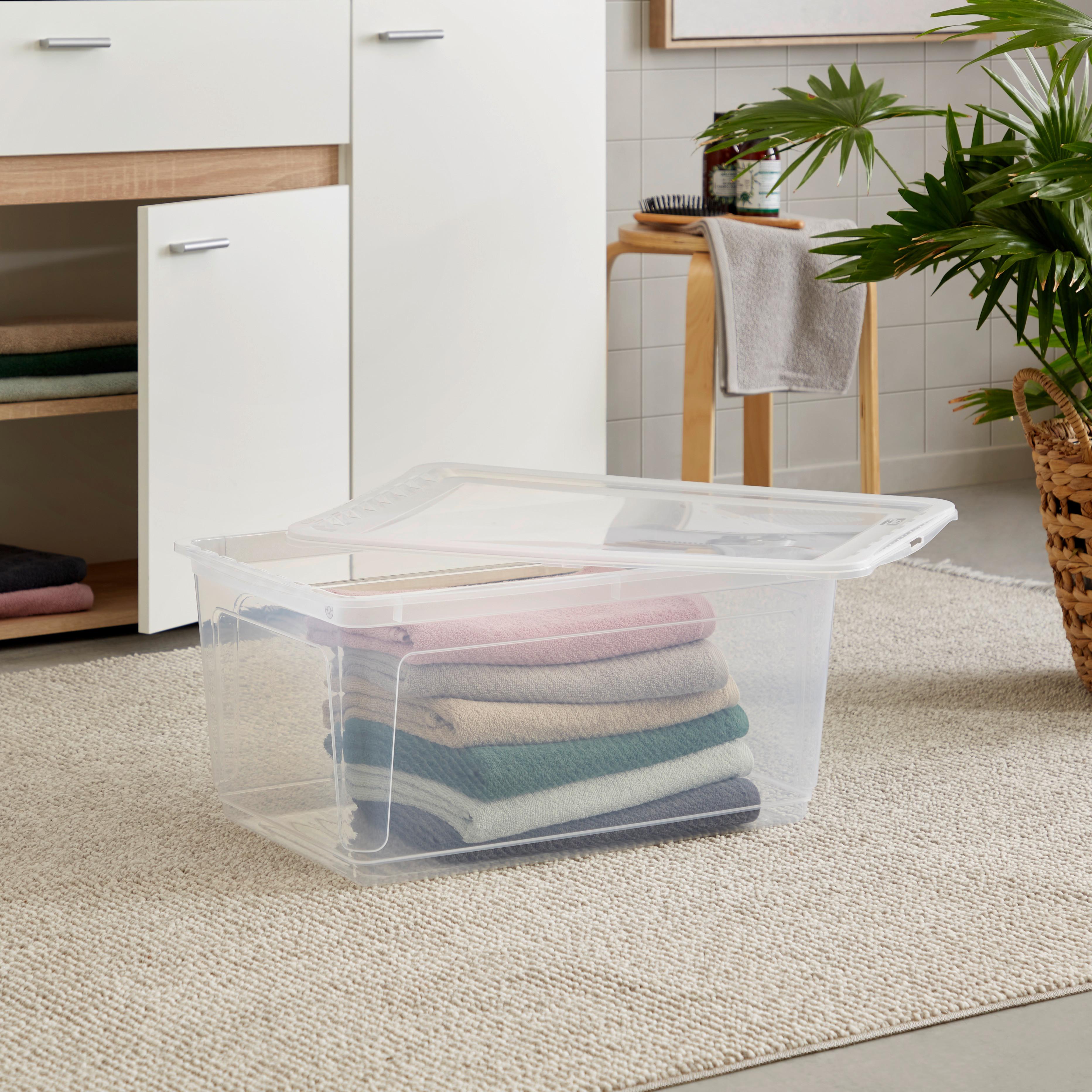 Aufbewahrungsbox Bea mit Deckel Kunststoff 59x39x18 cm - Transparent, KONVENTIONELL, Kunststoff (59/39/18cm) - Homezone