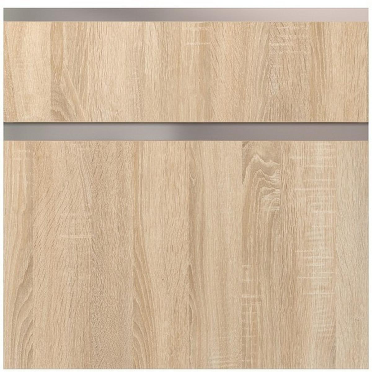 Badmöbel-Set 3-Tlg. Santiago B: ca. 202 cm Weiß/Eiche Dekor - Eichefarben/Weiß, Holzwerkstoff (202cm) - Vertico