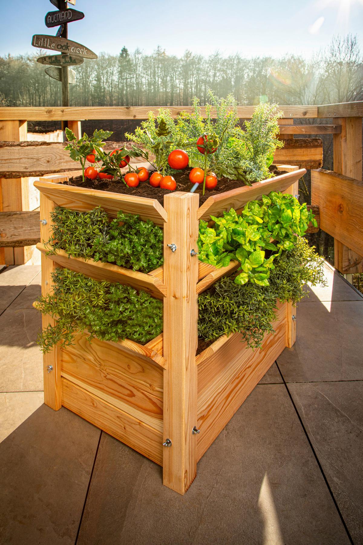 Hochbeet Echtholz Lärche 90x73x65 cm Lärchefarben - Lärchefarben, Basics, Holz (90/73/65cm)