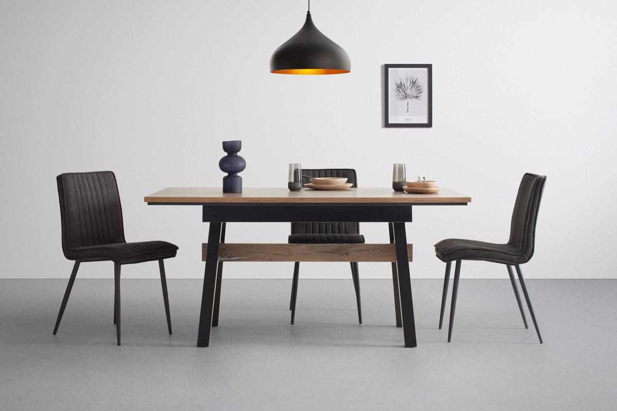 Židle Lena, šedá barva - šedá/černá, Moderní, kov/dřevo (43/86/57cm) - Mömax