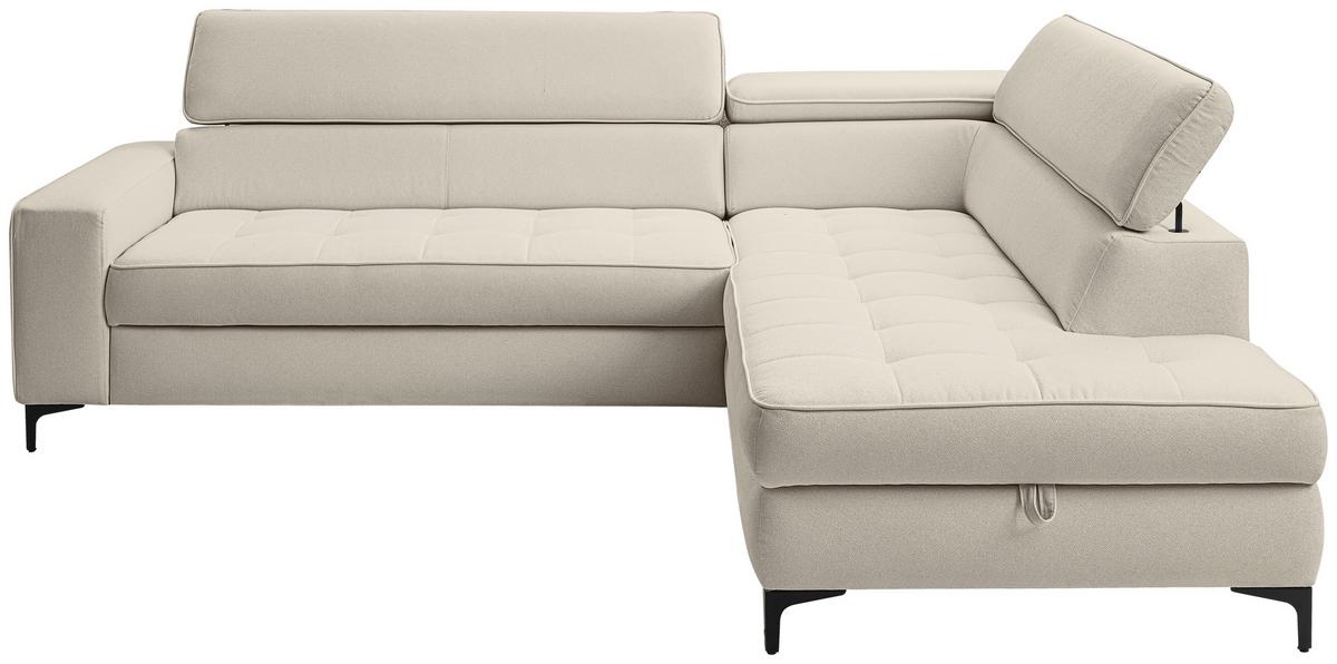 Ecksofa Nala Grau S: 251x203cm - Schwarz/Grau, Design, Textil (251/203cm) - MID.YOU