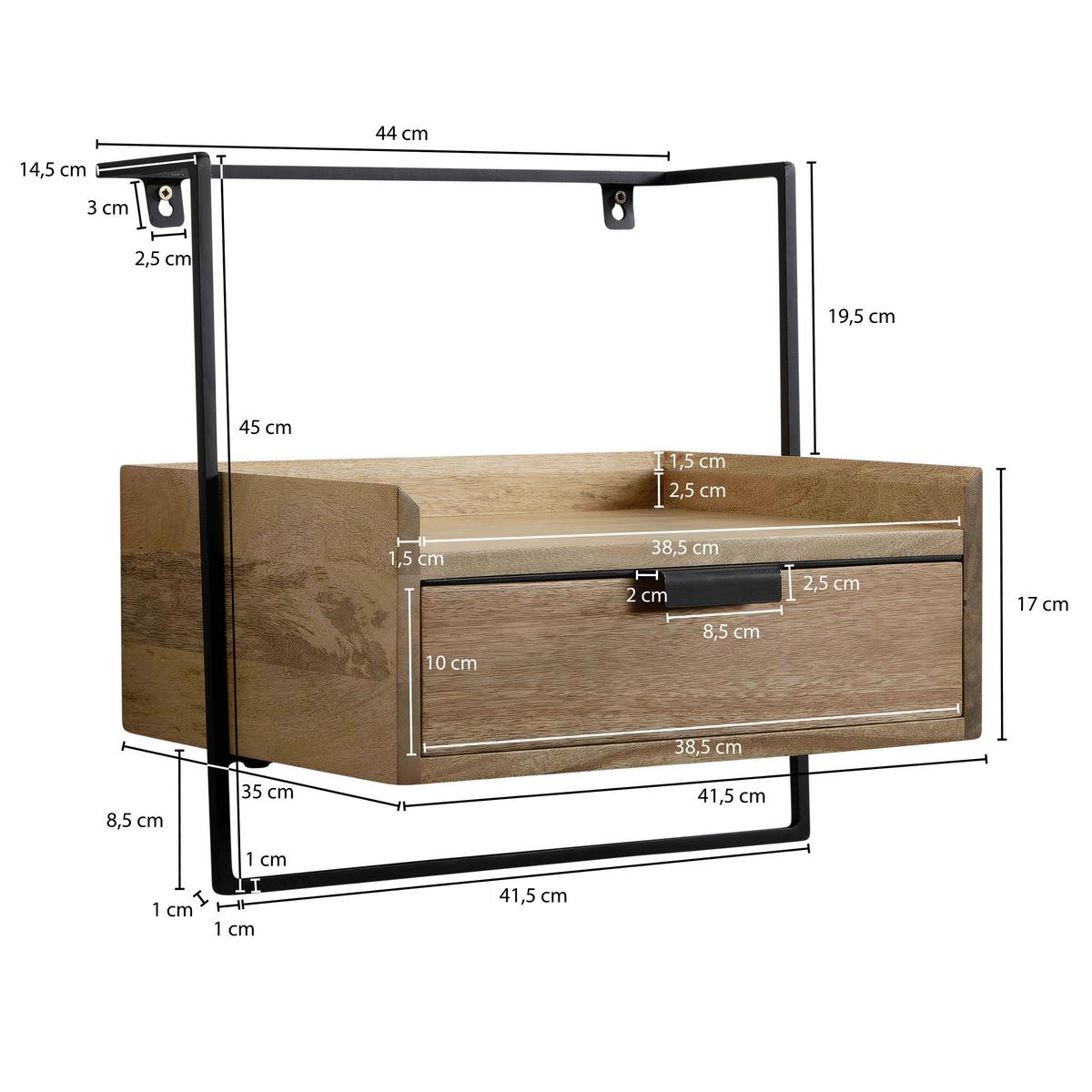 Nachttisch Hellbraun B: 44 Cm - Hellbraun, Design, Holz (44/45/35cm) - MID.YOU