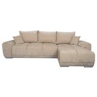 Eckschlafsofa Ramon Beige S: 296x182 cm - Chromfarben/Beige, Trend, Textil (296/182cm)