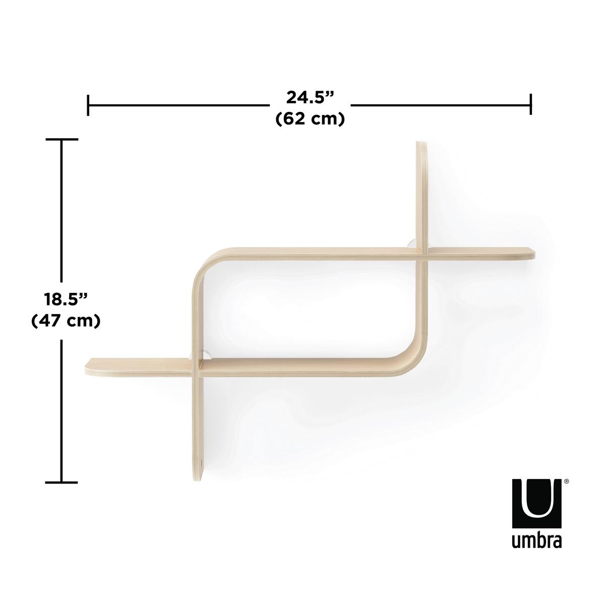 NÁSTĚNNÝ REGÁL 1017571-390 - přírodní barvy, Design, dřevo (15,2/46,9/52,2cm) - Umbra