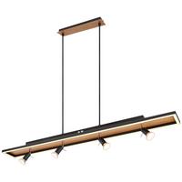 LED-Hängeleuchte H: 120 cm 5-Flammig mit Stufenschalter - Opal/Schwarz, Basics, Kunststoff/Metall (116/12/120cm) - Globo