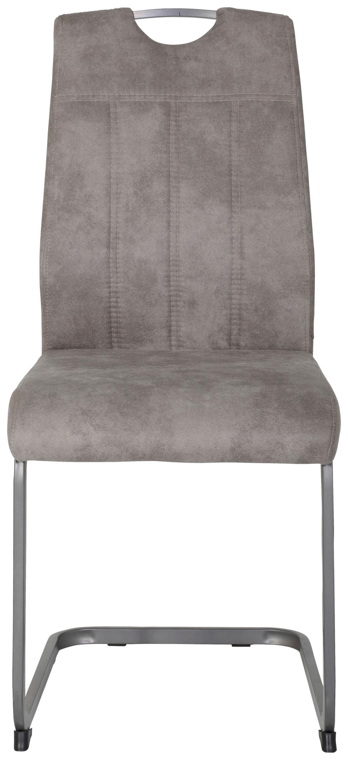 Schwingstuhl Christina II S Bezug Vintage Grau, B: 43 cm - Grau, KONVENTIONELL, Textil/Metall (43/98/58cm)