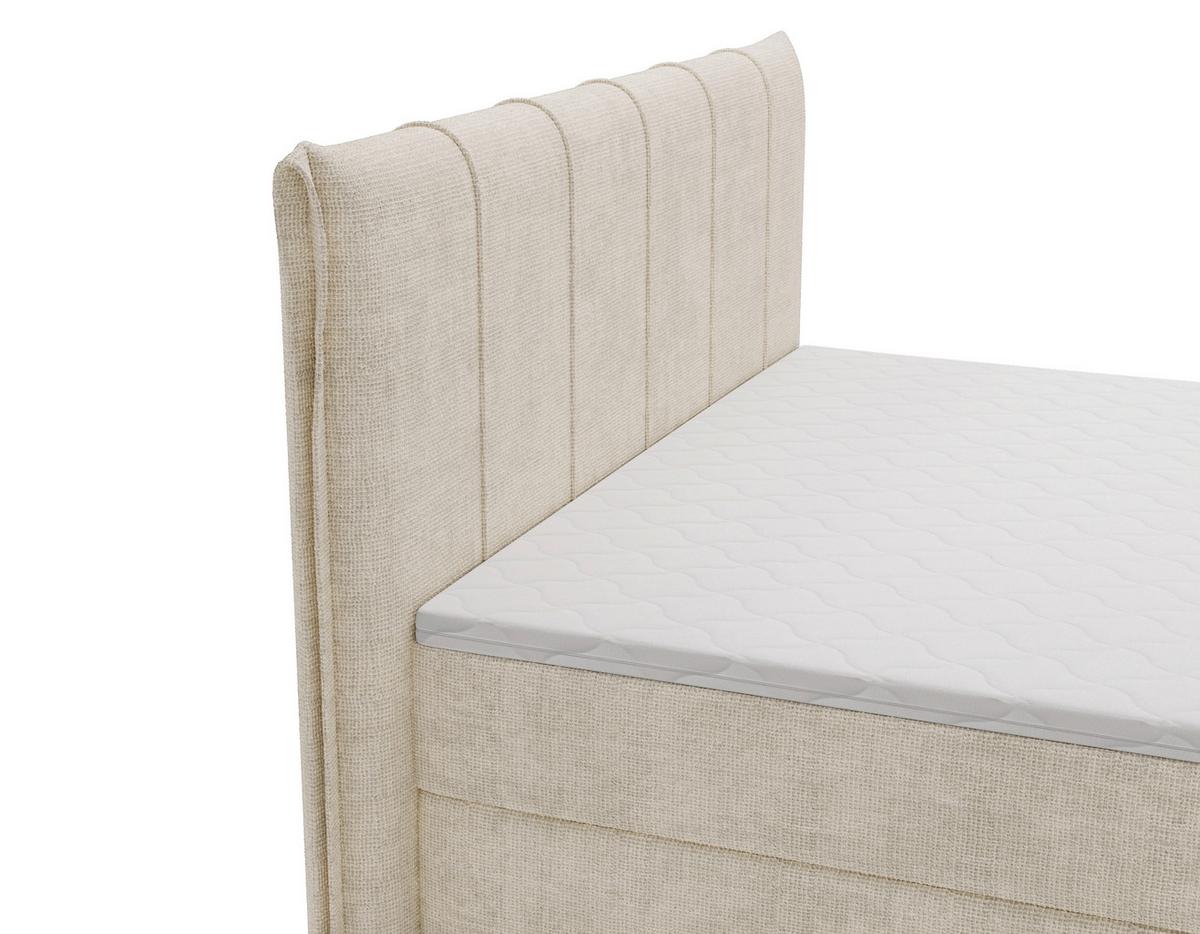 Americká posteľ VELORIA 140x200, béžová - prírodná farba/béžová, Konventionell, drevo/textil (140/200cm) - Mömax