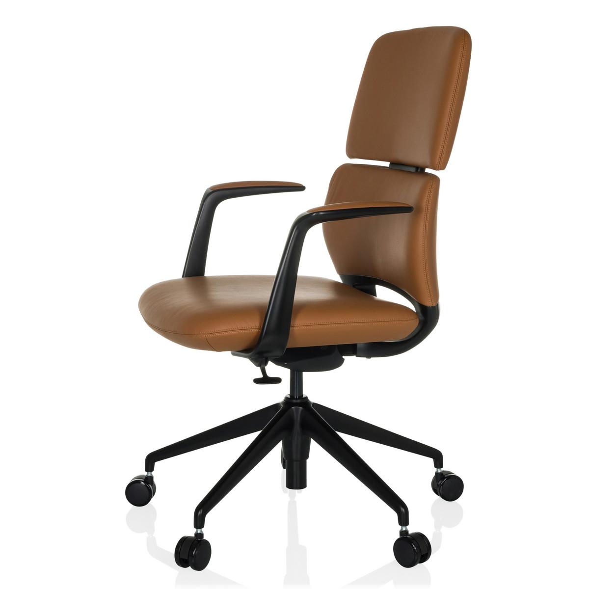 Drehstuhl Camel B: 62 cm - Schwarz, MODERN, Leder/Kunststoff (62/98-108/60cm) - MID.YOU