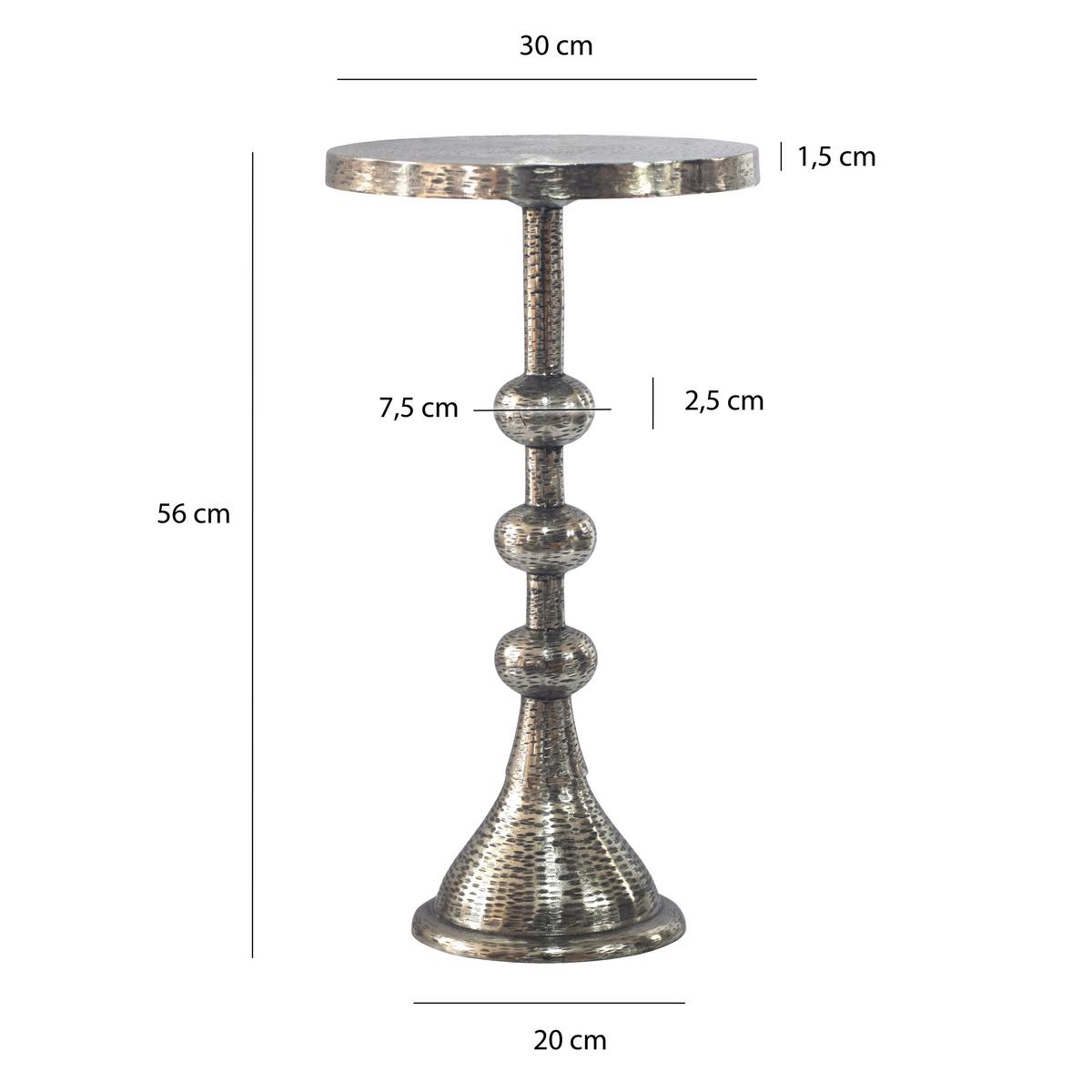 BEISTELLTISCH Silberfarben L: 30cm - Silberfarben, Design, Metall (30/30/56cm) - Livetastic