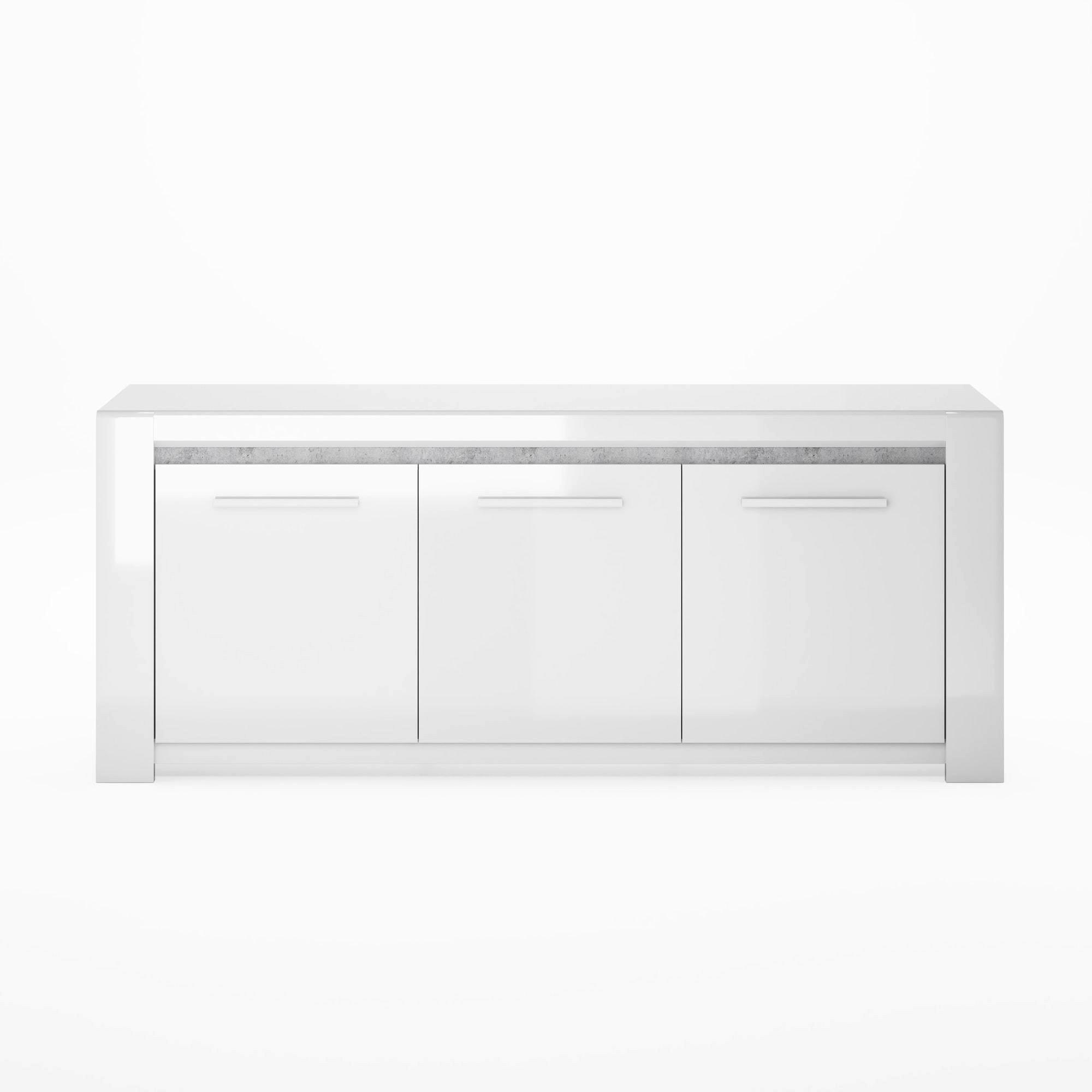Sideboard B: 220 cm Pegase Grau/Weiß - Weiß/Grau, Basics, Holzwerkstoff (220/90/50cm) - MID.YOU