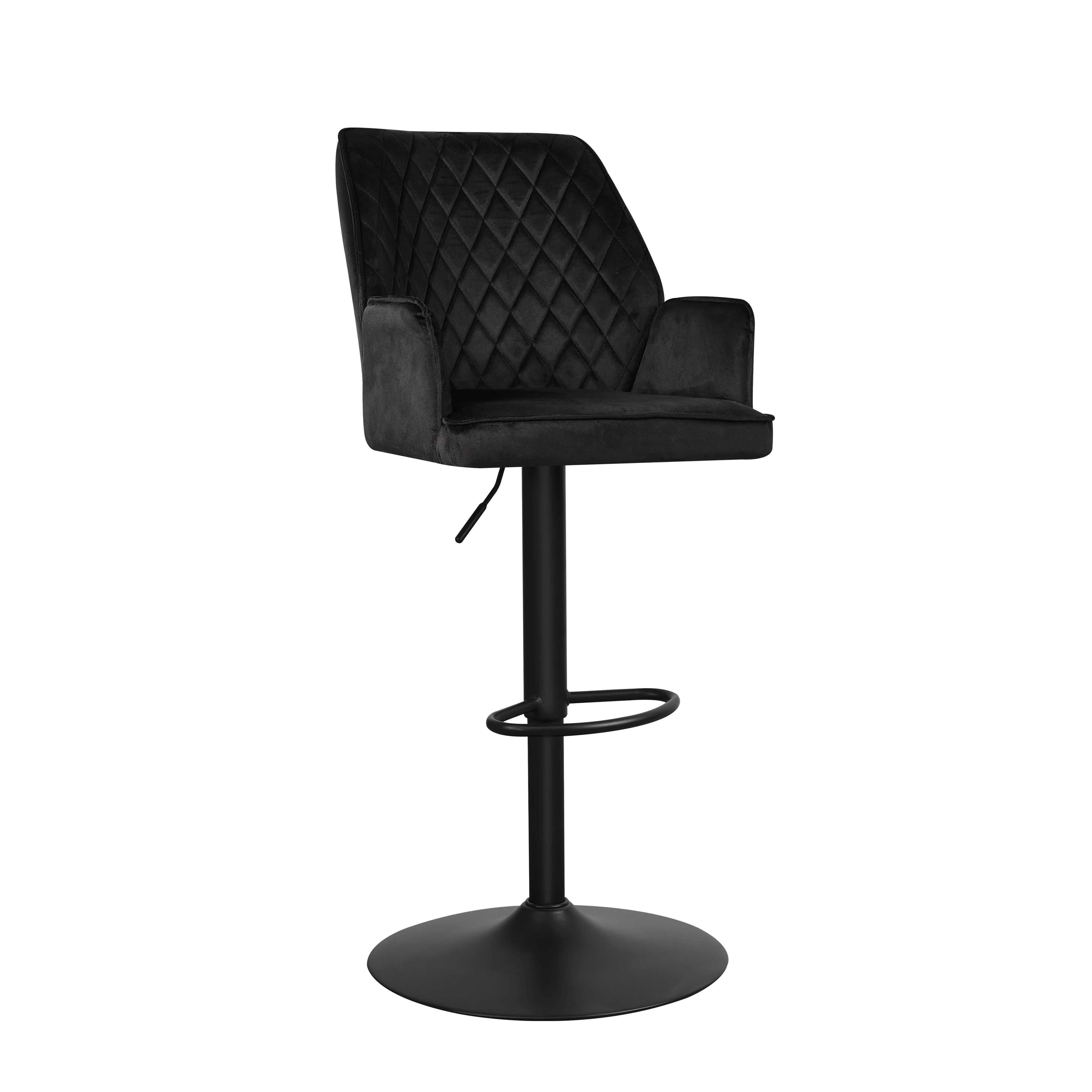 Barhocker-Set Donny Schwarz B: 54 cm - Schwarz, MODERN, Textil/Metall (54/100/58cm) - MID.YOU
