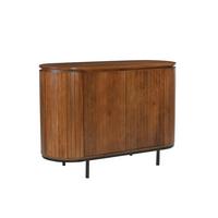 Sideboard Mangoholz/Schwarz B: 115cm - Schwarz/Naturfarben, Design, Holz/Metall (115/81/43cm) - MID.YOU