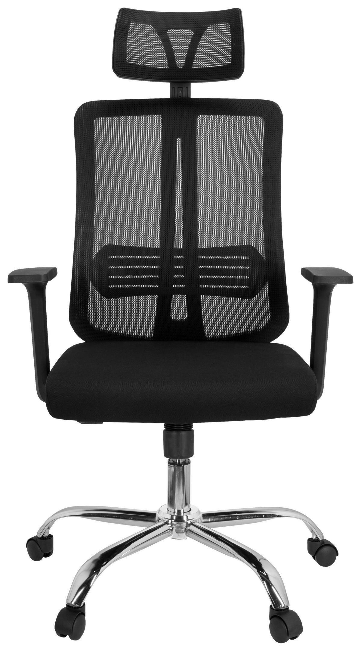 Bürostuhl Zh 200 Schwraz Bis 100 Kg - Silberfarben/Schwarz, Basics, Kunststoff/Textil (66/102/59cm) - MID.YOU