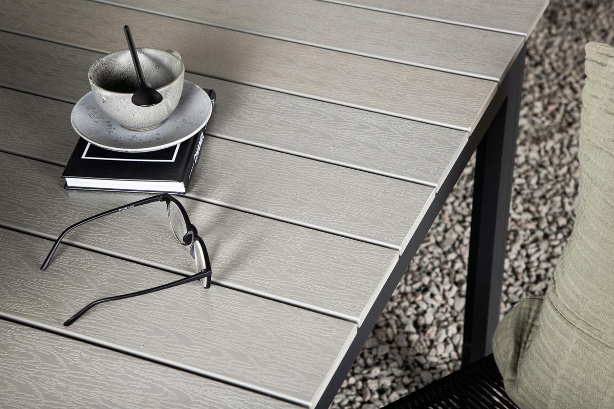 Gartentisch Levels Aluminium L 160 cm - Schwarz/Grau, KONVENTIONELL, Metall (160/100/75cm) - Gardenson