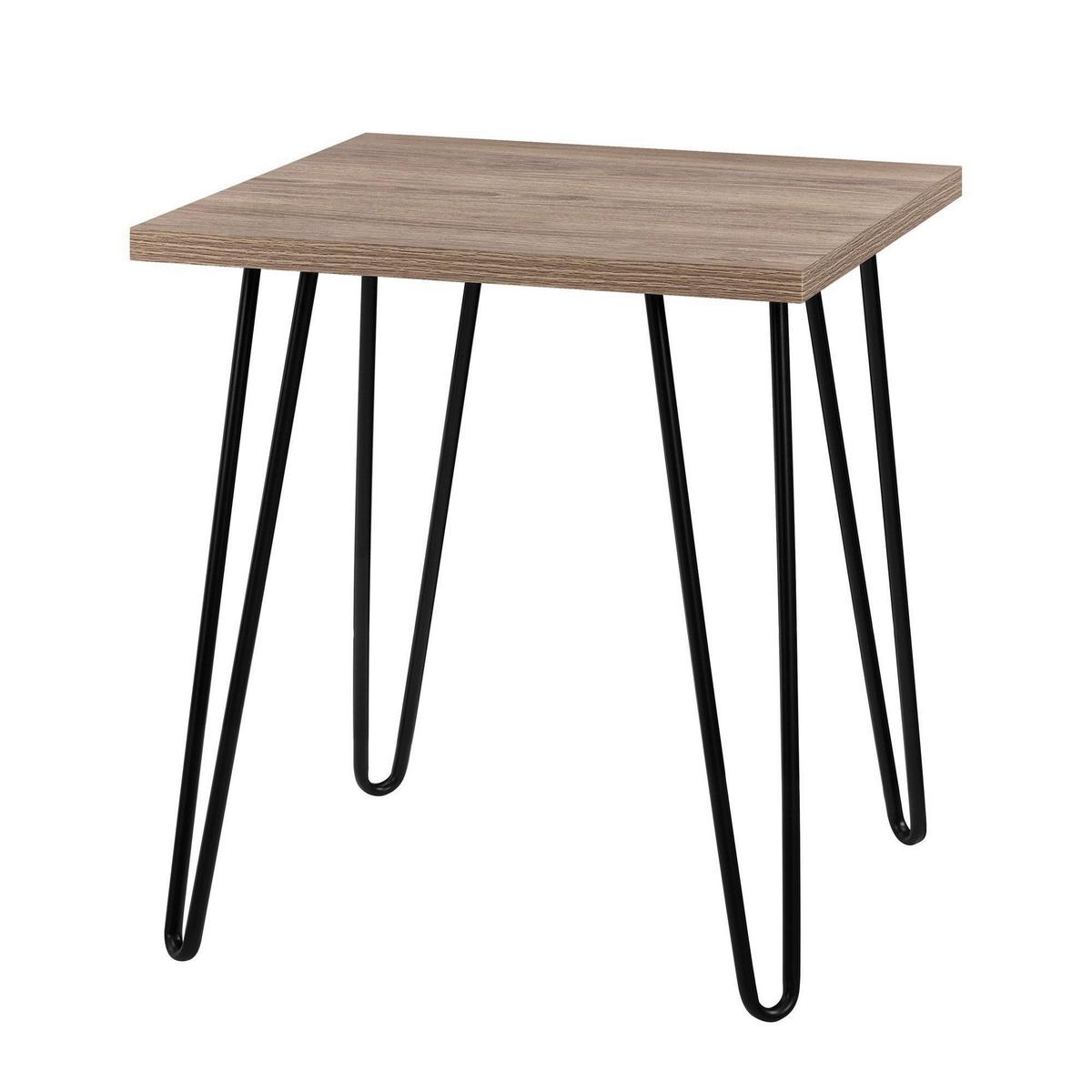 Beistelltisch Owen Eiche Dekor B: 49 cm - Eichefarben/Schwarz, Design, Papier/Holzwerkstoff (49/49/55cm) - MID.YOU