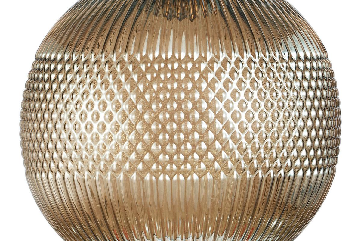 Hängeleuchte Neptun Gold B: 25 cm - Goldfarben/Grau, Basics, Glas (25/25/26cm) - Kayoom