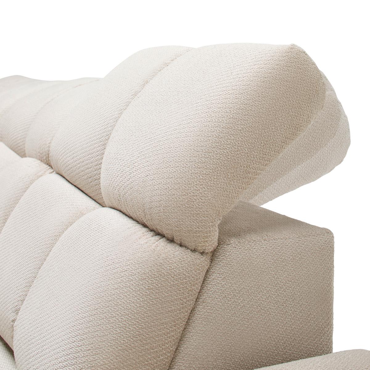 Rohová sedačka TOLLO L, ľavá, béžová, elektrický výsuv - čierna/béžová, Modern, drevo/kompozitné drevo (217/86-105/302cm) - Premium Living