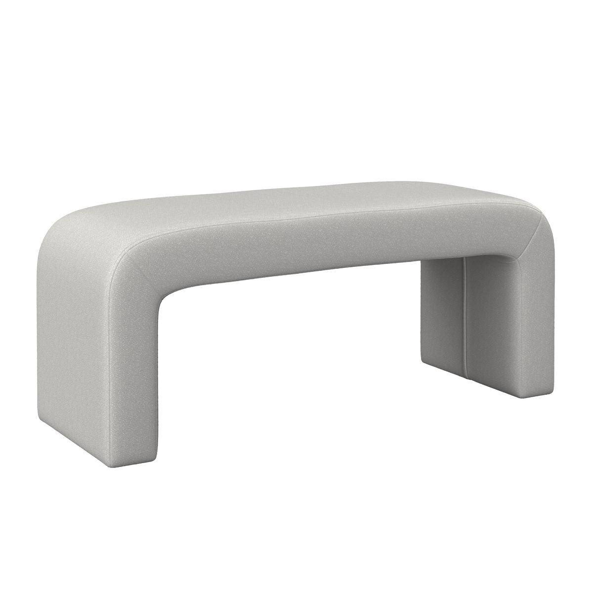Dlhá taburetka JANINA polstrovaná, sivá - sivá, Modern, drevo/textil (110/46/41cm) - Bessagi Home