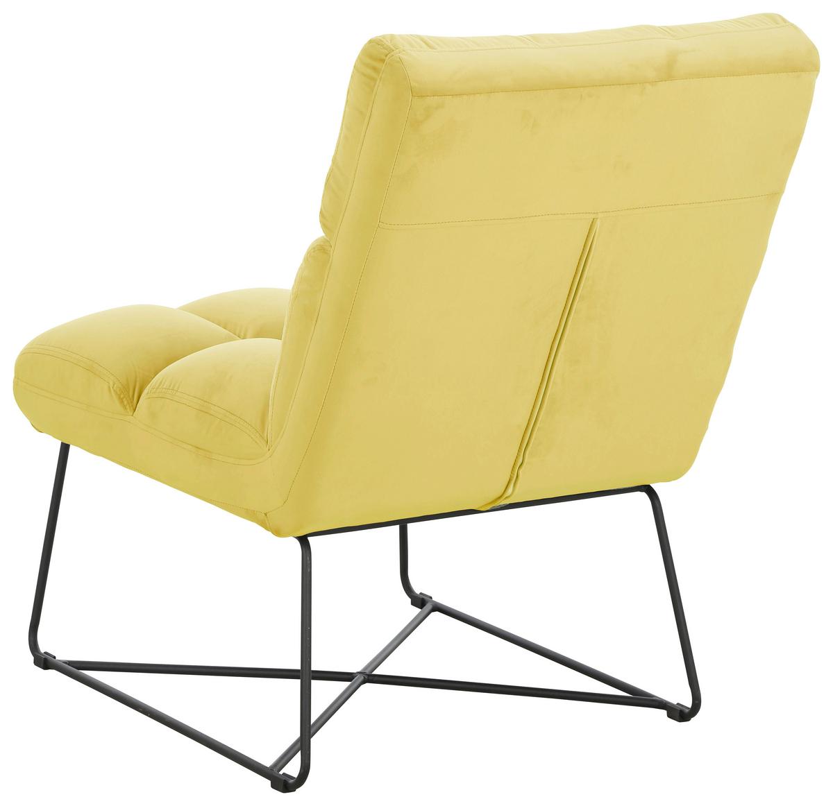 Sessel Enzo - Gelb/Schwarz, MODERN, Holz/Textil (62/86/87cm)