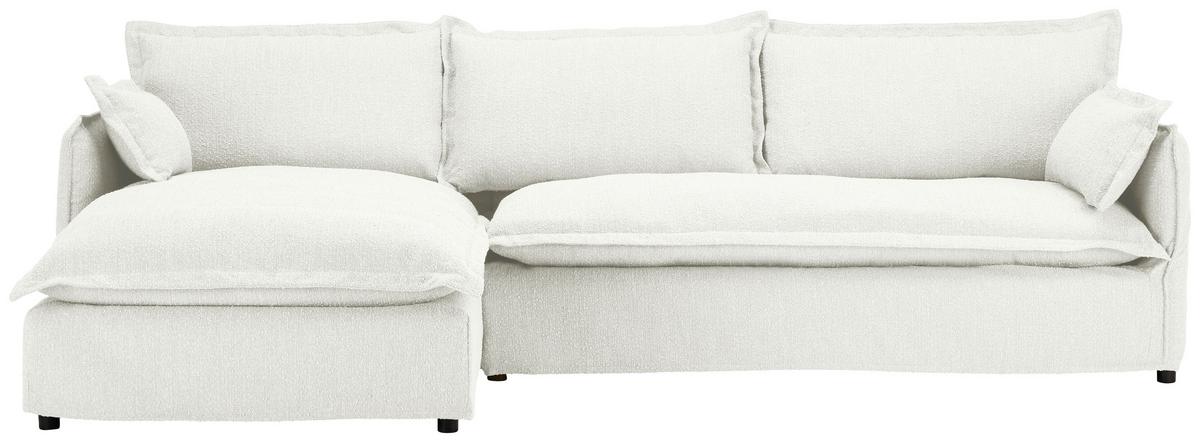 Ecksofa Toscana - Schwarz/Weiß, Trend, Textil (165/295cm) - Livetastic