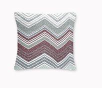 DEKORAČNÍ POLŠTÁŘ ZICKZACK - bílá/bobulová, Moderní, textil (45/45cm) - Mömax