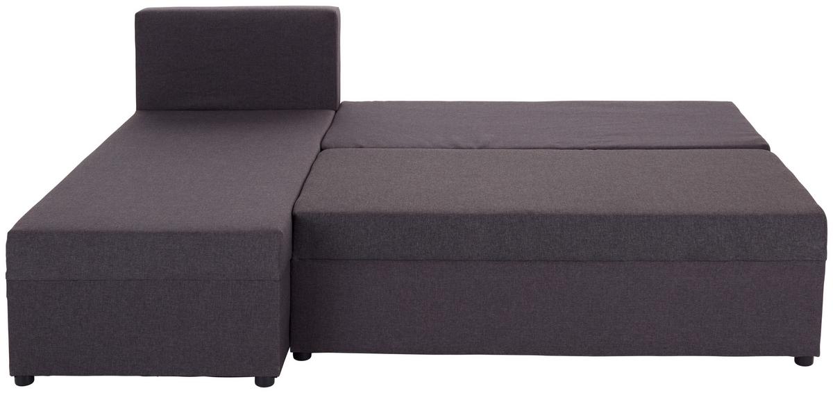 Ecksofa M. Bettfunktion Jon M. Kissen Grau 195x147 Cm - Schwarz/Grau, Design, Textil (195/147cm) - P & B