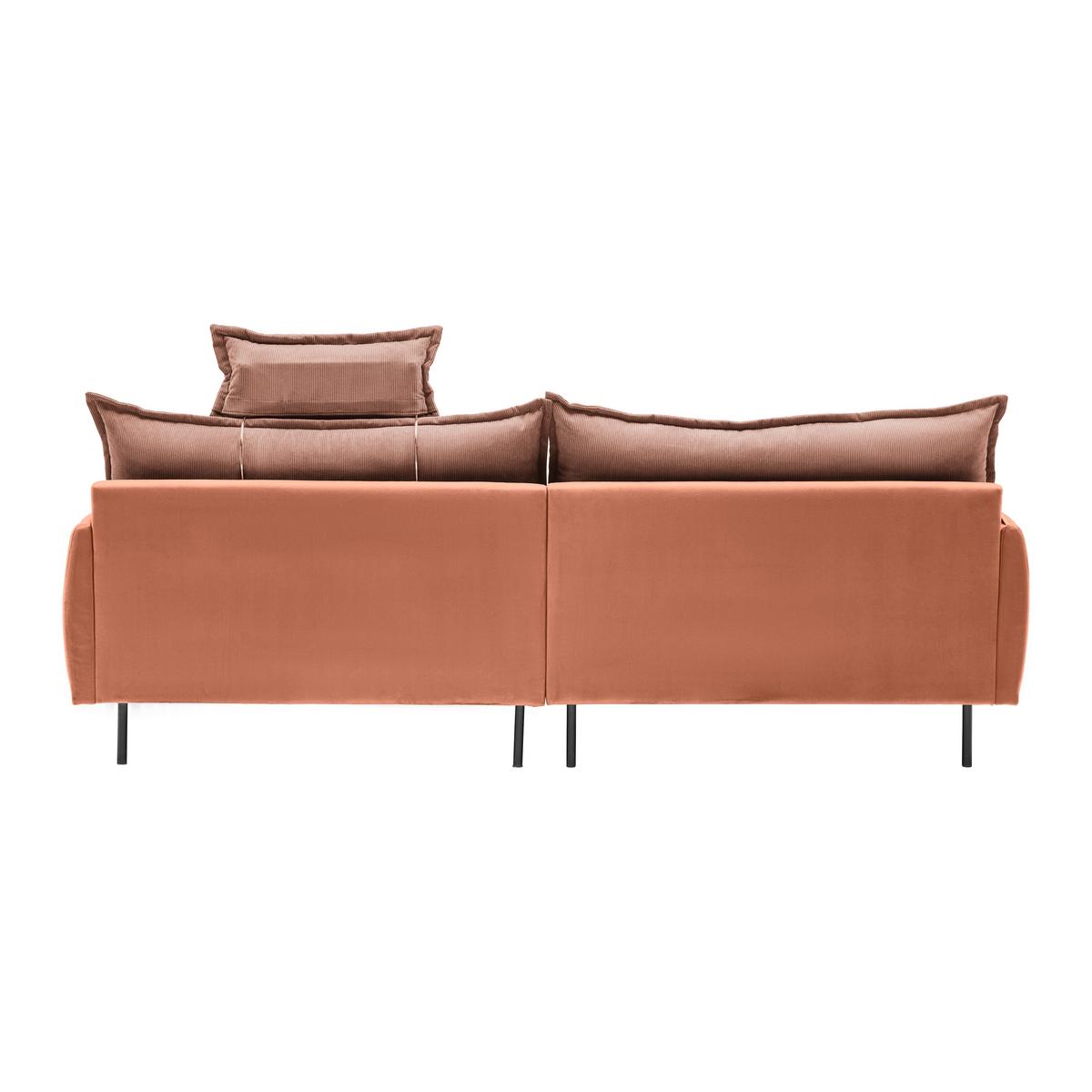 Rohová sedačka NUOVO, oboustranná, koralová - černá/korály, Moderní, kov/textil (245/190cm) - Mömax