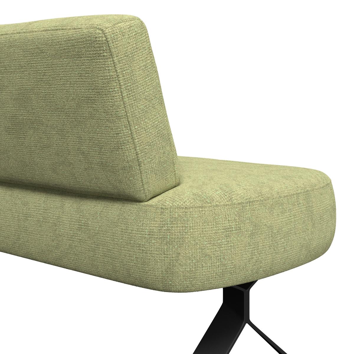 Eckbank olivgrün/Metallbeine Ulmo, S:248x176cm - Schwarz/Olivgrün, MODERN, Textil/Metall (248/176cm)