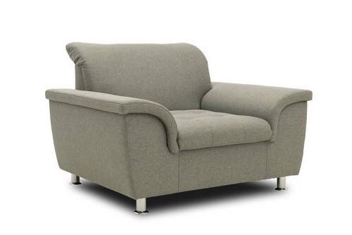 Polstersessel Mit Armlehnen Franzi Webstoff Silberfarben - Chromfarben/Graubraun, KONVENTIONELL, Textil (120/81/97cm) - MID.YOU