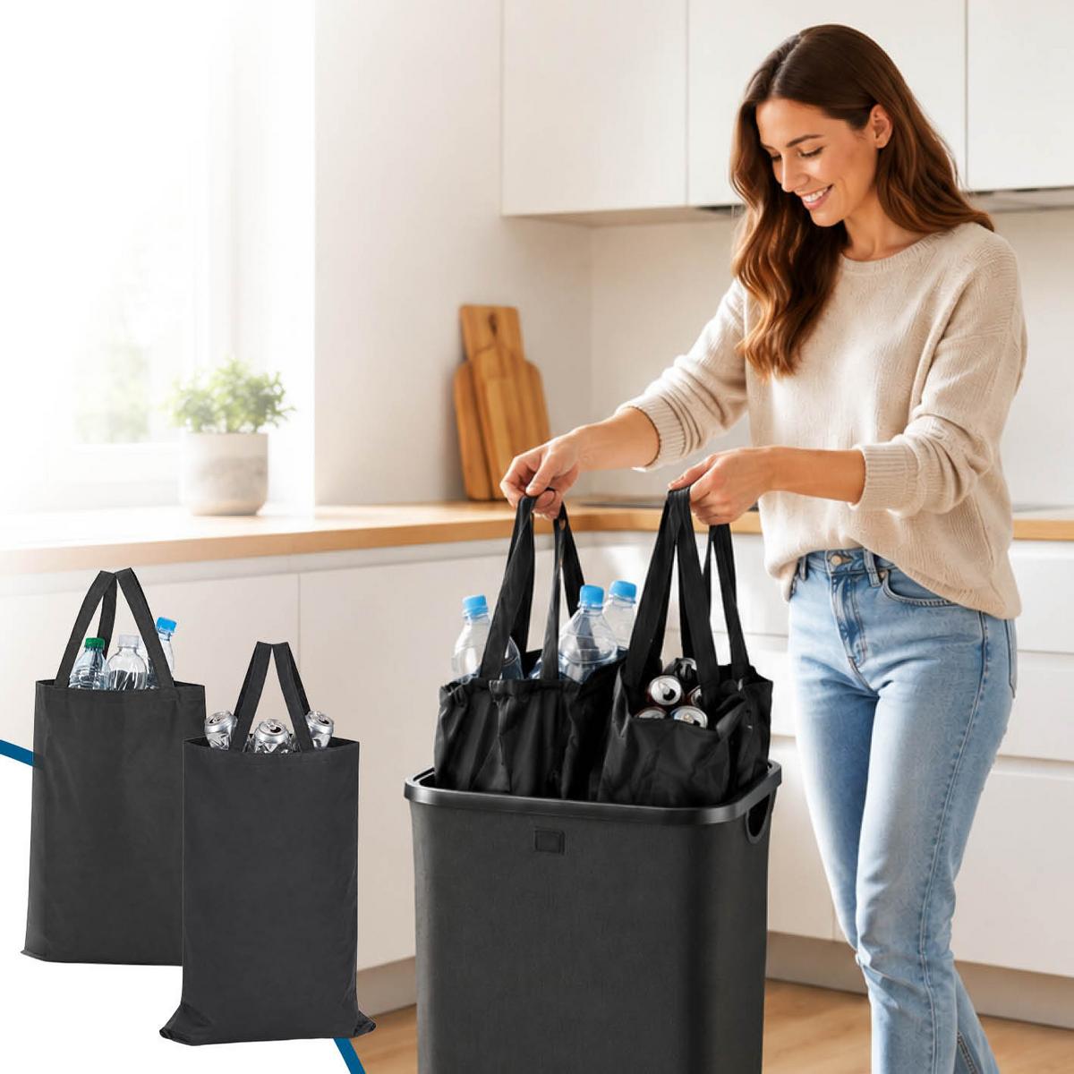 FLASCHENSAMMLER EASYMAXX - Schwarz, Basics, Naturmaterialien/Kunststoff (40/32,5/72cm) - EASYMAXX