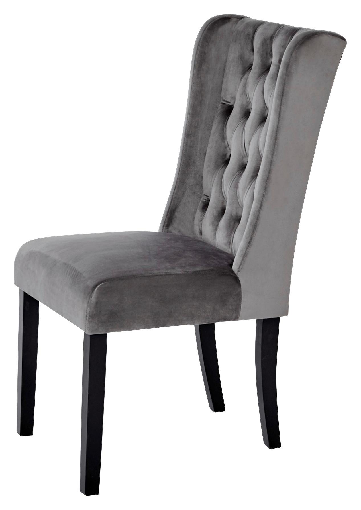 Stuhl Savik Cornwall - Anthrazit/Schwarz, MODERN, Holz/Textil (50/62/99cm) - Livetastic
